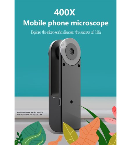 Universal Mobile Phone Universal Microscope Hd Camera Supplementary Light Lens 400X Microscope Camera Lens  black