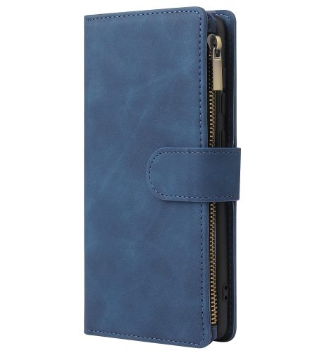 For Samsung A71 Case Smartphone Shell Precise Cutouts Zipper Closure Wallet Design Overall Protection Phone Cover  Blue - Image 5