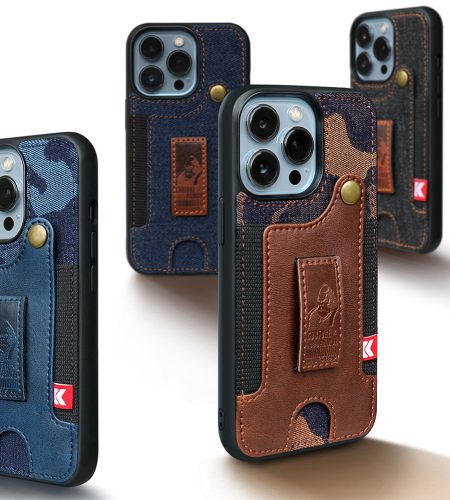 Phone Case Wristband Wallet Style Case With Card Slot camouflage blue for iPhone14 PRO - Image 2