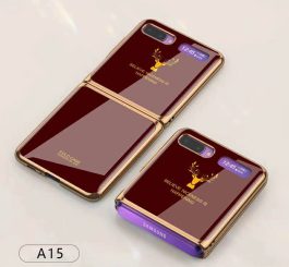 For Samsung Galaxy Z flip Foldable Cellphone Shell Electroplated Painted Folding Phone Case A15 wine red