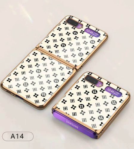 For Samsung Galaxy Z flip Foldable Cellphone Shell Electroplated Painted Folding Phone Case A14 grass white