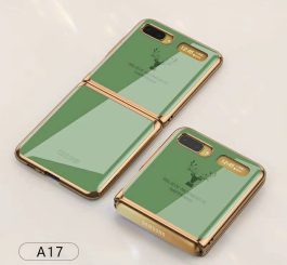 For Samsung Galaxy Z flip Foldable Cellphone Shell Electroplated Painted Folding Phone Case A17 Matcha Green