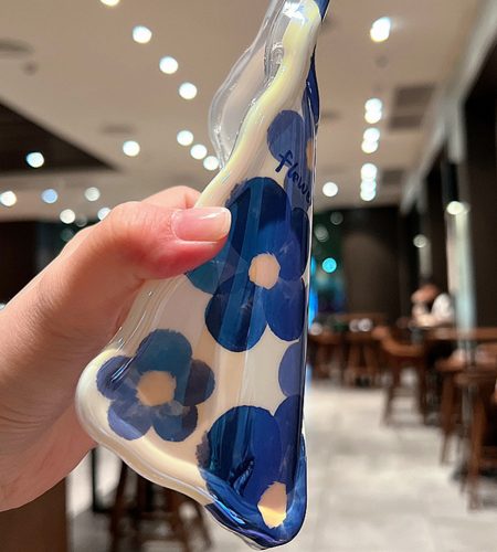 Phone Case Watercolor / Oil Painting Flowers For Iphone Series Protective Cover watercolor blue 14 - Image 6