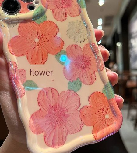 Phone Case Watercolor / Oil Painting Flowers For Iphone Series Protective Cover watercolor blue 14 - Image 3