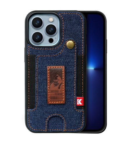 Phone Case Wristband Wallet Style Case With Card Slot camouflage blue for iPhone14 PRO - Image 9