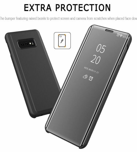 For Samsung Galaxy S10/S10 Plus/S10E Smart Leather Flip Mirror 360 Phone Case Cover black - Image 3