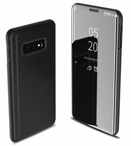 For Samsung Galaxy S10/S10 Plus/S10E Smart Leather Flip Mirror 360 Phone Case Cover black