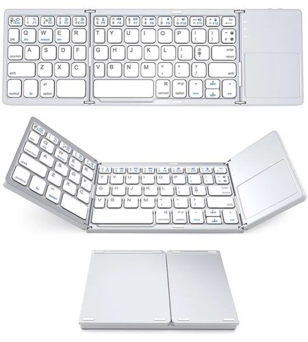 Portable Mini Bluetooth Keyboard Wireless Foldable Trackpad Keyboard for IOS Android Windows Ipad Black - Image 2