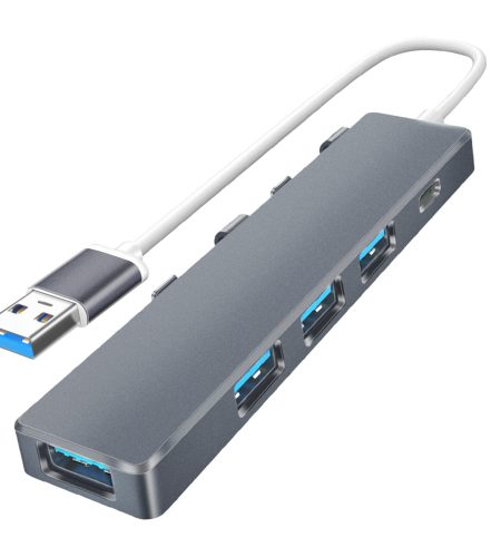 4-in-1 Hub Dock USB C Multi-port Splitter Usb Adapter Station Portable Data Usb Splitter Silver - Image 2