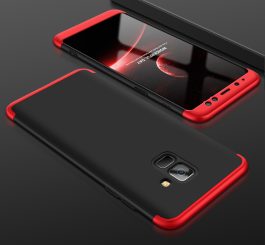 For Samsung A8 2018 360 Degree Protective Case Ultra Thin Hard Back Cover Red black red