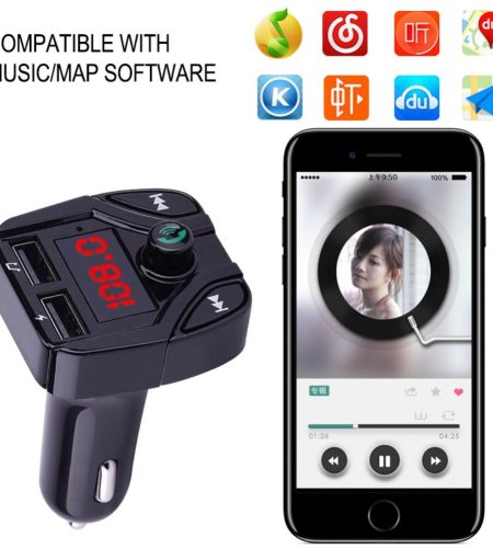 3.1A Vehicle MP3 Receiver Plug-in Card Multifunction FM Transmitter Rose gold - Image 2