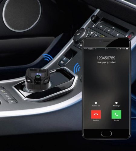 3.1A Vehicle MP3 Receiver Plug-in Card Multifunction FM Transmitter Rose gold - Image 5