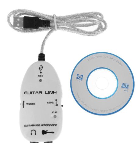 Guitar to USB Sound Player Sound Card Effector Interface Link Audio Cable Music Recording Adapter white - Image 8