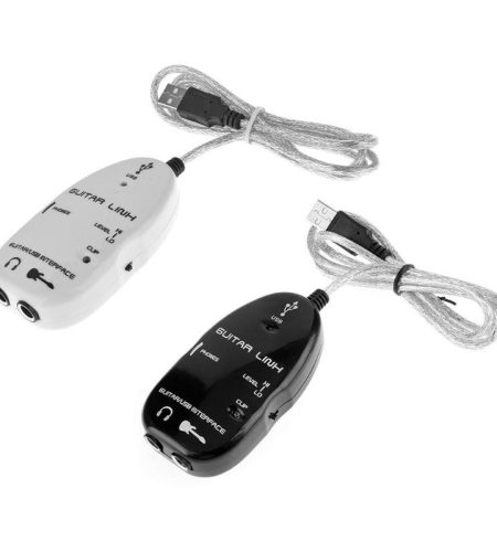 Guitar to USB Sound Player Sound Card Effector Interface Link Audio Cable Music Recording Adapter white - Image 4