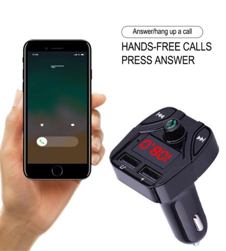 3.1A Vehicle MP3 Receiver Plug-in Card Multifunction FM Transmitter Rose gold - Image 8