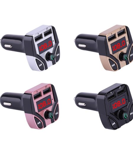 3.1A Vehicle MP3 Receiver Plug-in Card Multifunction FM Transmitter Rose gold - Image 9
