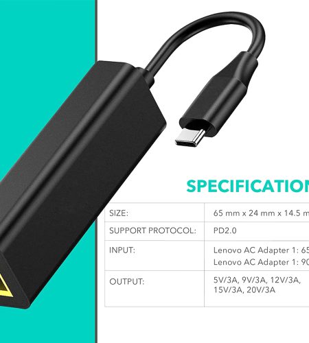 Laptop Pd Power Converter DC5.5 Female to Type-c Adapter Slim-tip Square Port - Image 3