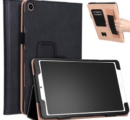 For Xiaomi tablet 4 plus 10.1 Retro Pattern PU Tablet Protective Case with Hand Support Card Slot Bracket Sleep Function black_Xiaomi tablet 4 plus 10.1
