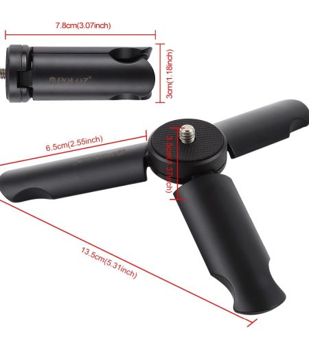 PULUZ Mini Portable Folding Plastic Stand Tripod Universal Phone Clamp Bracket Smartphones Holder Clip  black - Image 9