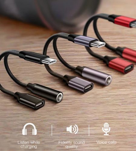 3.5mm Headphone Jack Type-C USB C Audio Adapter Earphone to Type C Charge Listen for USB-C Phone Without 3.5MM for Huawei Xiaomi gray - Image 2