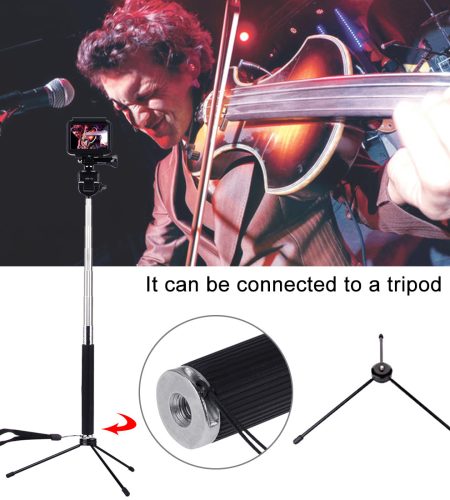 Selfie Stick Mobile Phone Holder Cellphone Tripod Artifact Rod For DJI Osmo Action Camera black - Image 3