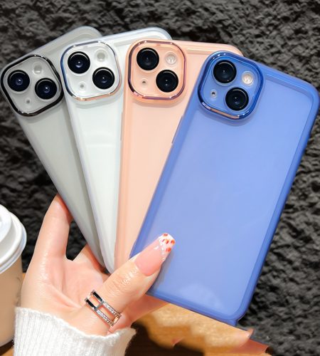 Clear Mobile Phone Case Lens Protector Ring With Lens Film Shockproof Protective Cover Compatible For Iphone Transparent black metal ring with lens film iPhone14Pro MAX - Image 6