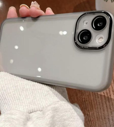 Clear Mobile Phone Case Lens Protector Ring With Lens Film Shockproof Protective Cover Compatible For Iphone Transparent black metal ring with lens film iPhone14Pro MAX - Image 3