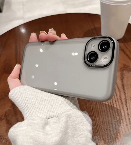 Clear Mobile Phone Case Lens Protector Ring With Lens Film Shockproof Protective Cover Compatible For Iphone Transparent black metal ring with lens film iPhone14Pro MAX