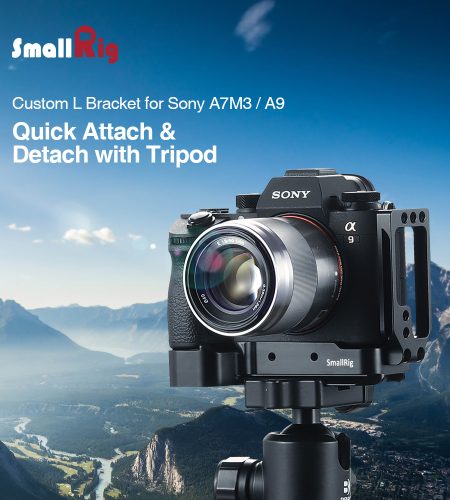L Bracket Plate for Sony A7M3/A7R3/A9/A7III Quick Release Baseplate & Side Plate  black - Image 2