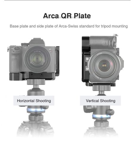 L Bracket Plate for Sony A7M3/A7R3/A9/A7III Quick Release Baseplate & Side Plate  black - Image 3