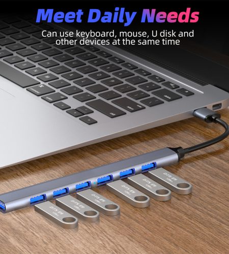 7-in-1 Usb C Hub 3.0 Type C 7-port Multi Splitter Otg Usb Power Adapter for Macbook Pro 13 15 Air Mi Pro Pc type-C interface - Image 4