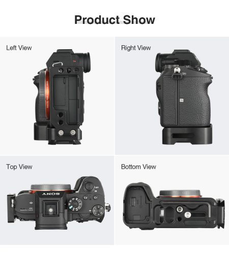 L Bracket Plate for Sony A7M3/A7R3/A9/A7III Quick Release Baseplate & Side Plate  black - Image 7
