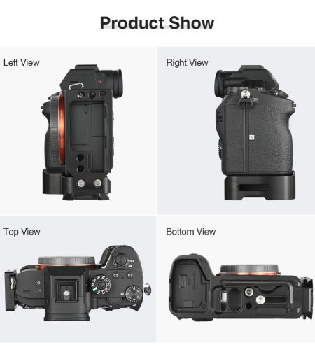 L Bracket Plate for Sony A7M3/A7R3/A9/A7III Quick Release Baseplate & Side Plate  black - Image 5