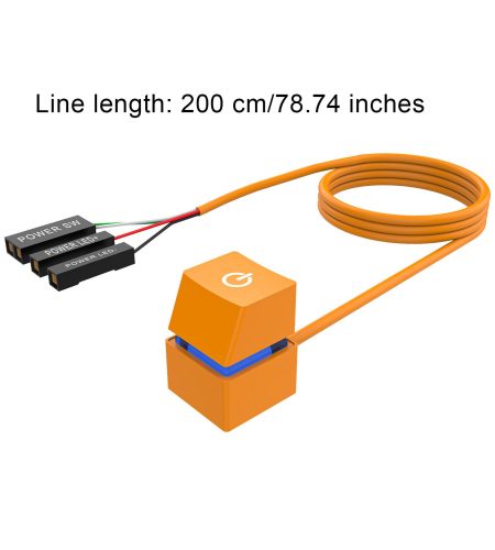 Power Switch PC Power Supply Control Adapter With 2M/4M Extended Cable On Off Power Desktop Computer Case Switch Orange + lanterns - Image 4