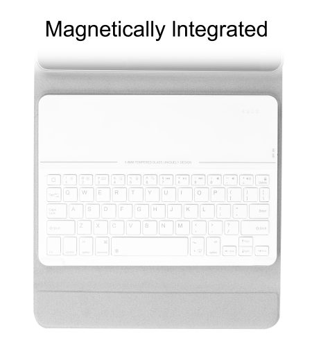 for Apple iPad Pro 11 Inch Magnetic Wireless Bluetooth Smart Sleep Keyboard Protective Case Pink leather case + white glass keyboard - Image 5