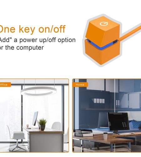 Power Switch PC Power Supply Control Adapter With 2M/4M Extended Cable On Off Power Desktop Computer Case Switch Orange + lanterns - Image 5