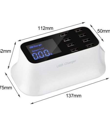 8-Port USB Adapter Desktop Wall Charger Smart LED Display Charging Station UK plug - Image 7