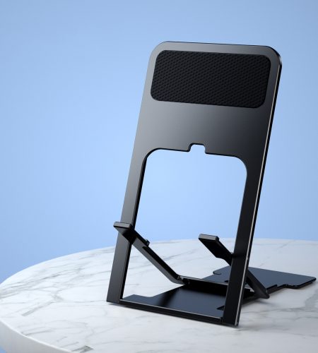 Z7 Mobile Phone Tablet Holder Abs Folding Stand Adjustable Bracket For 4.5-15 Inch Mobile Phone With Triangular Design black
