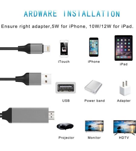 1080P 8-pin to HDMI Cable 8-pin Digital AV to HDMI Adapter for iPhone,iPad,iPod red - Image 8