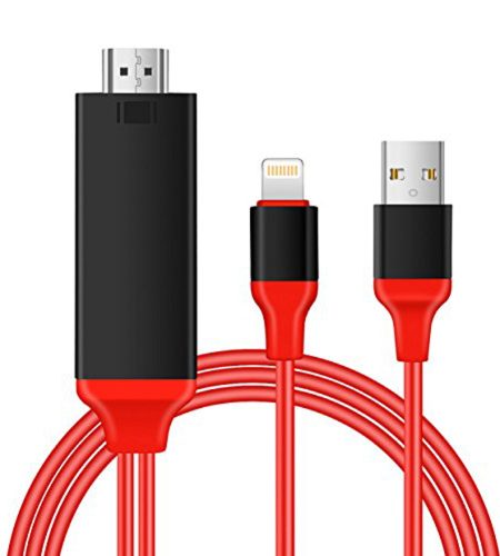 1080P 8-pin to HDMI Cable 8-pin Digital AV to HDMI Adapter for iPhone,iPad,iPod red
