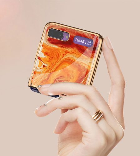 For Samsung Galaxy Z flip Foldable Cellphone Shell Electroplated Painted Folding Phone Case A11 - Image 5