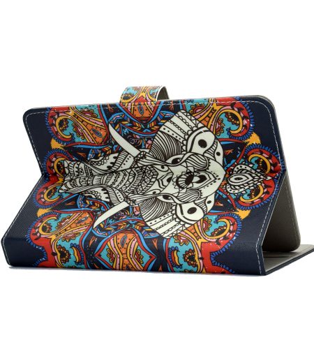 Universal Laptop Protective Cover Color Painted 8 Inches PU Case with Front Snap Pink flower - Image 2