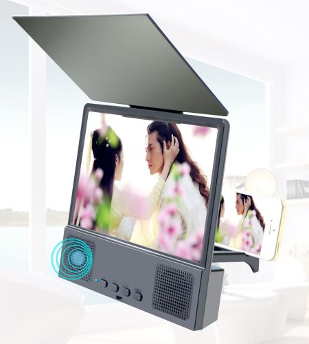 L8 Screen Magnifier 3D Smartphone Movies Amplifier with Bluetooth Speaker HD Protable Phone Video Projector with Foldable Cellphone Stand  black_8.5inch - Image 7