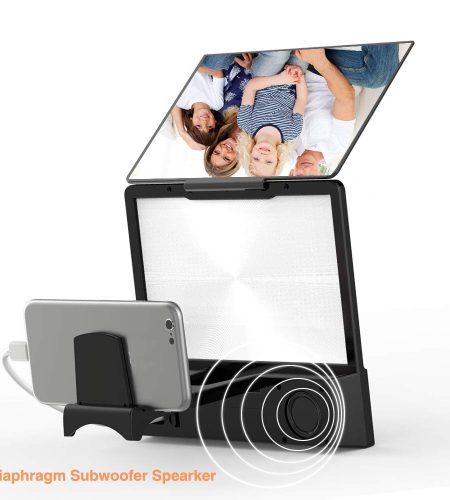 L8 Screen Magnifier 3D Smartphone Movies Amplifier with Bluetooth Speaker HD Protable Phone Video Projector with Foldable Cellphone Stand  black_8.5inch - Image 8