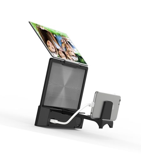 L8 Screen Magnifier 3D Smartphone Movies Amplifier with Bluetooth Speaker HD Protable Phone Video Projector with Foldable Cellphone Stand  black_8.5inch - Image 5