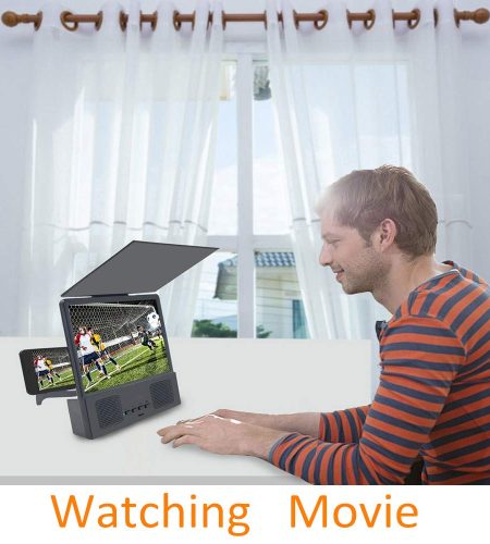 L8 Screen Magnifier 3D Smartphone Movies Amplifier with Bluetooth Speaker HD Protable Phone Video Projector with Foldable Cellphone Stand  black_8.5inch - Image 3