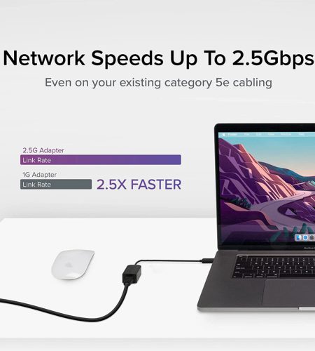 Metal 2-in-1 Type C Usb To 2500m Gigabit Lan Ethernet Cable  Adapter Portable Connector Black - Image 5