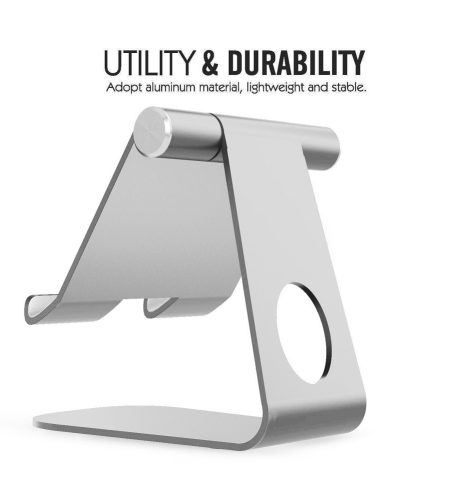 270° Rotatable Foldable Aluminum Alloy Desktop Holder Tablet Stand for Samsung Galaxy Tab Pro S iPad Pro10.5 9.7"" 12.9'' iPad Air Surface Pro 4 Kiosk POS Stand Silver - Image 3