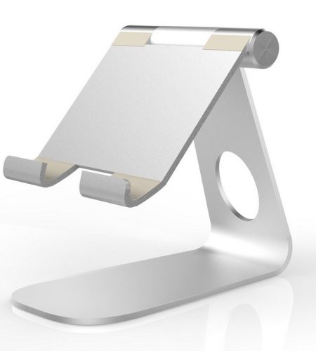 270° Rotatable Foldable Aluminum Alloy Desktop Holder Tablet Stand for Samsung Galaxy Tab Pro S iPad Pro10.5 9.7"" 12.9'' iPad Air Surface Pro 4 Kiosk POS Stand Silver
