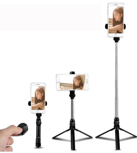 XT09 Tripod Stand Extendable 360° Rotation Self-timer Bluetooth Selfie Stick Monopod Foldable Live XT10 Mobile Phone Bracket XT09 orange - Image 3